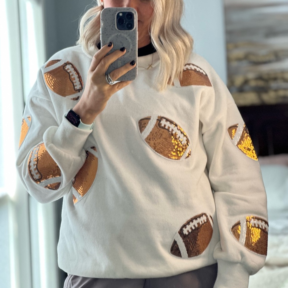 Sequin Football Sweater
